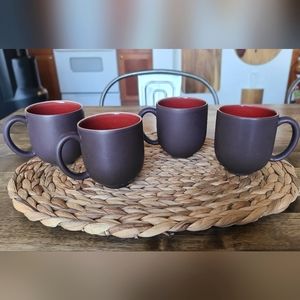 Set of 4 Jars France Tourron Mugs in Cherry
